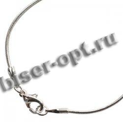 Цепочка для бижутерии FS2049 39-44см с карабином (10шт) цвет:серебро