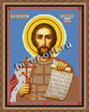 «Светлица» набор для вышивания бисером 7752 «Св. Александр» бисер Китай 19*24см (1шт) цвет:7752