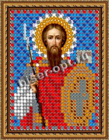 «Светлица» рисунок на ткани для вышивания бисером 783Л «Св. Артемий» 6*7,5см (1шт) цвет:783Л