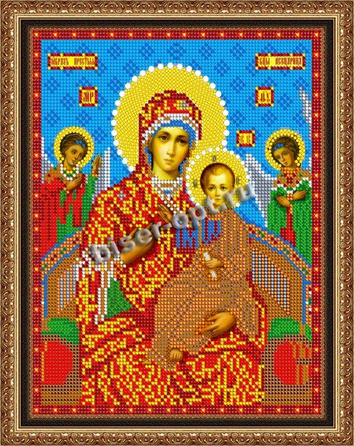 «Светлица» рисунок на ткани для вышивания бисером 350 «Прсв. Бца Всецарица» 19*24см (1шт) цвет:350