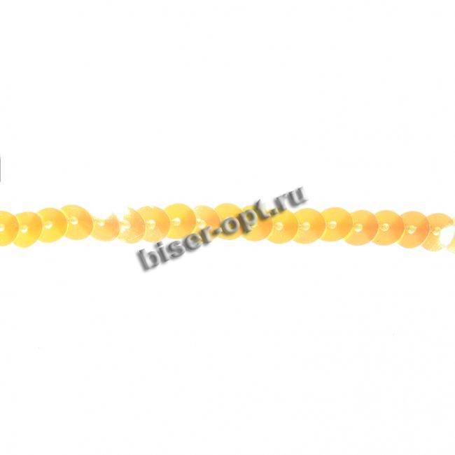 Пайетки на нитке перламутр d 6мм (20м) цвет:C178-желтый