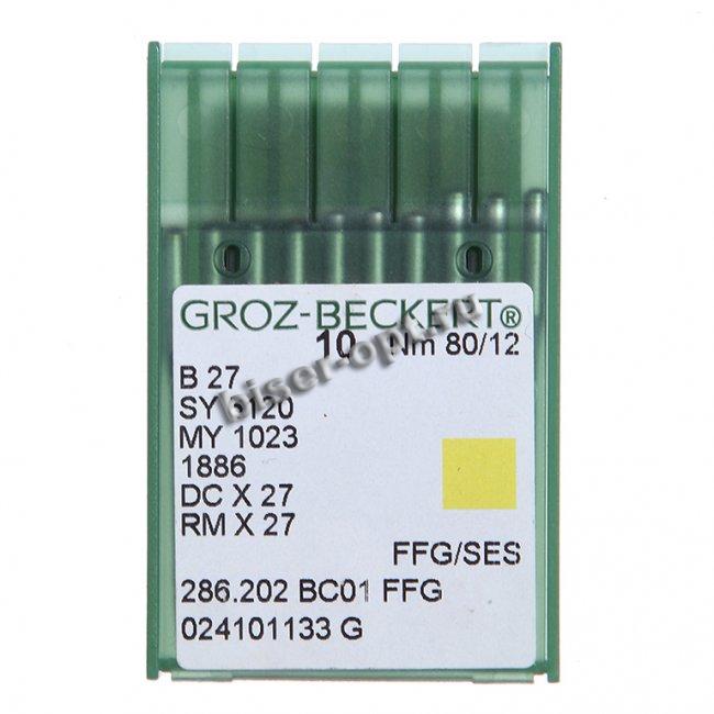 Набор игл "GROZ-BECKERT" трикотаж для оверлока № B27 FFG для пром. машин № 80 (1уп*10шт) цвет:80