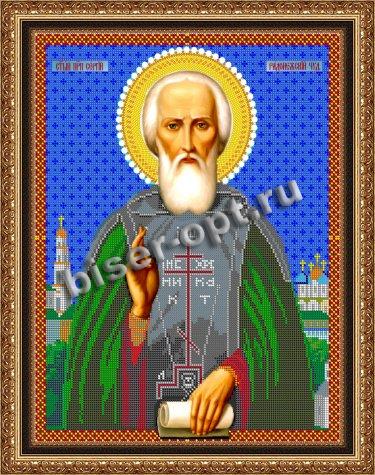 «Светлица» набор для вышивания бисером 8302Б «Св. Прп. Сергий Радонежский чудотворец» бисер Китай 30*38см (1шт) цвет:8302Б