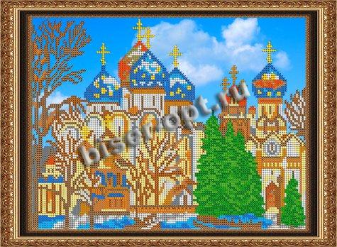 «Светлица» рисунок на ткани для вышивания бисером К-199 «Храм» 30,3*22,3см (1шт) цвет:К-199