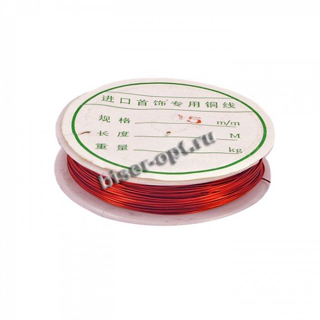 Проволока на катушке d 0,5мм (1кат*20м) цвет:059-бордо