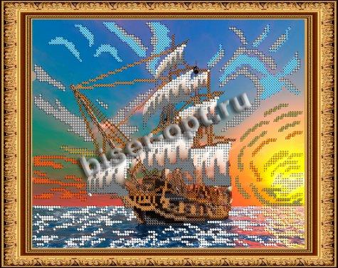 «Светлица» набор для вышивания бисером №215 «На черном море» бисер Китай 24*19см (1шт) цвет:215