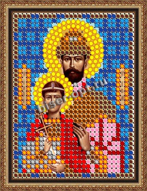 «Светлица» рисунок на ткани для вышивания бисером 832Л «Св. Царь Николай» 6*7,5см (5шт) цвет:832Л