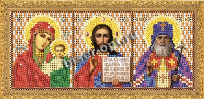 «Светлица» рисунок на ткани для вышивания бисером 104Т триптих «Св. Лука Крымский» 17,5*7,5см (1шт) цвет:104Т