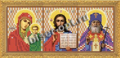«Светлица» рисунок на ткани для вышивания бисером 104Т триптих «Св. Лука Крымский» 17,5*7,5см (1шт) цвет:104Т