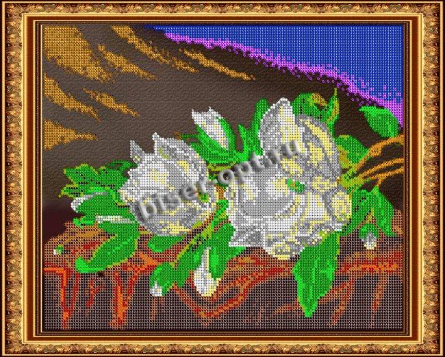 «Светлица» рисунок на ткани для вышивания бисером К-227 «Магнолии» 25*30,5см (1шт) цвет:К-227