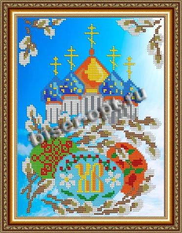 «Светлица» рисунок на ткани для вышивания бисером К-202 «Пасхальная» 19*24см (1шт) цвет:К-202