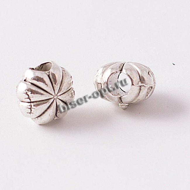 Бусина металл литье ZN-61601 d 13мм (5шт) цвет:никель