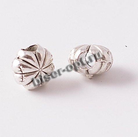 Бусина металл литье ZN-61601 d 13мм (5шт) цвет:никель