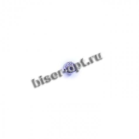 Бусина металл литье ZN-63165 d 9мм (10шт) цвет:никель