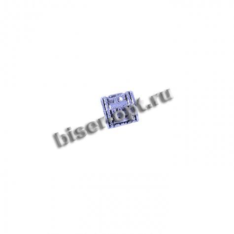 Бусина металл литье ZN-62277 8*7мм (10шт) цвет:никель