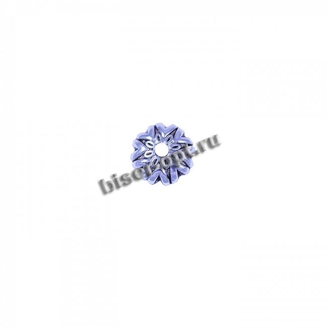 Бусина металл литье ZN-48267 9*4мм (10шт) цвет:никель