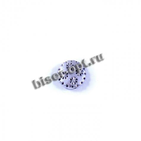 Бусина металл литье ZN-25285 d 10мм (10шт) цвет:никель