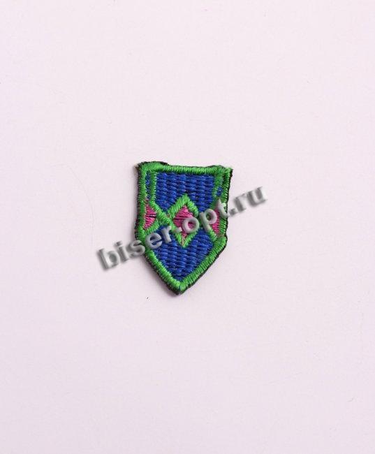 Термоаппликация вышитая FS51761/2 "Эмблема" 2*3см (10шт) цвет:2-зеленый