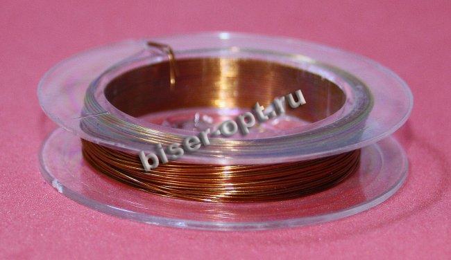 Проволока на катушке d 0,3мм (10кат*10м) цвет:828-латунь