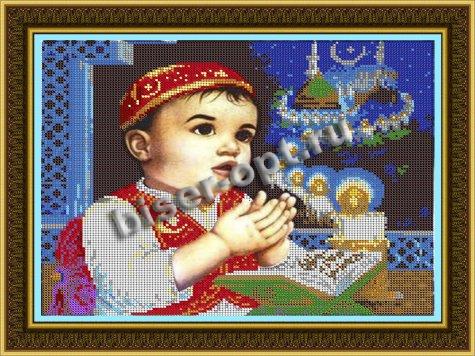 «Светлица» рисунок на ткани для вышивания бисером К-458 «Молитва» 30*24см (1шт) цвет:К-458