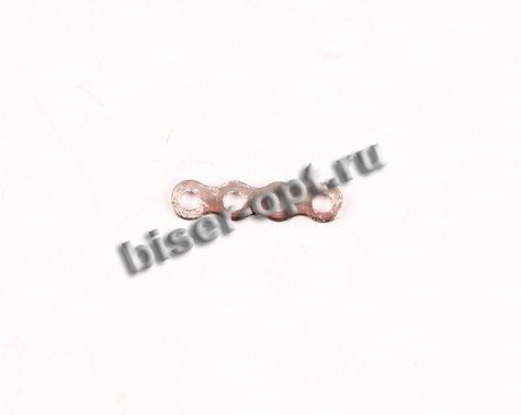 Разделитель для бус FS11554 на 4 нити 14мм (20шт) цвет:никель