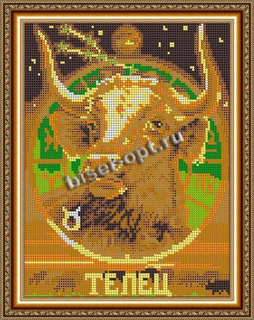 «Светлица» рисунок на ткани для вышивания бисером К-471П «Телец 21.04 - 20.05» 19*24см (1шт) цвет:К-471П