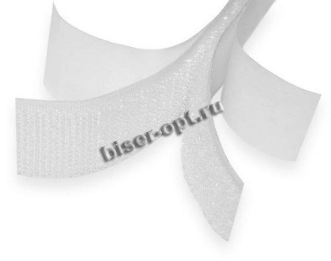 Лента контактная - велькро на клеевой основе 50мм (25м) цвет:белый