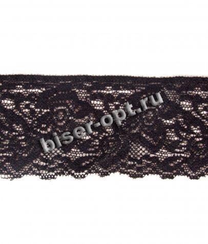 Кружево стрейч №11732 5см (20м) цвет:075-черный