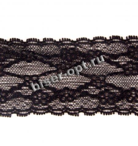 Кружево стрейч №11734 5,5см (20м) цвет:075-черный