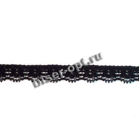 Кружево стрейч №11800 1см (20м) цвет:075-черный