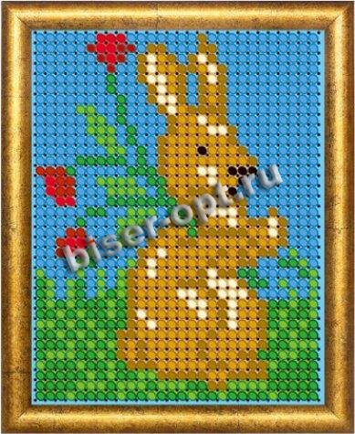 «Светлица» рисунок на ткани для вышивания бисером ЛК009 «Зайка» 6*7,5см (1шт) цвет:ЛК009