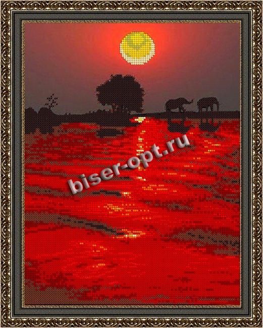 «Светлица» рисунок на ткани для вышивания бисером К-413 «Закат» 24*30см (1шт) цвет:К-413