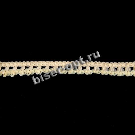 Тесьма 941 с пайетками 1,5см (20ярд) цвет:124-кремовый