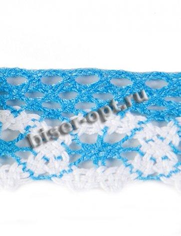 Кружево плетеное х/б № 9866 2,5см (15ярд) цвет:075-черный