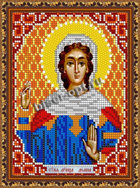 «Светлица» рисунок на ткани для вышивания бисером 673М «Св. Домна» 12*16см (1шт) цвет:673М