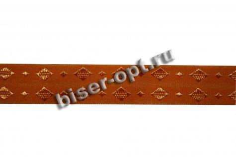 Бейка 925 трикотажная с рисунком 17мм(10ярд) цвет:875-хаки