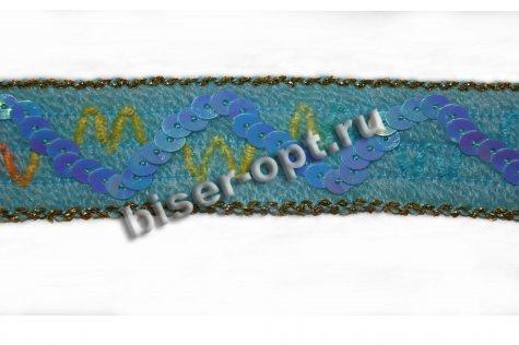Тесьма LS3788 шерсть с пайетками 2.5см (2м) цвет:068-св.сиреневый