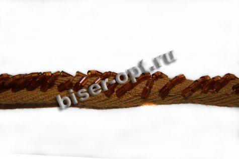 Кант 23050 с бисером 10мм (5м) цвет:859-коричневый