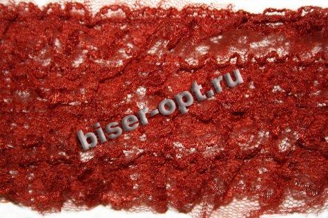 Тесьма декоративная R01 на шифоне 5см (5ярд) цвет:075-черный