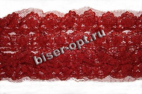 Тесьма декоративная R01 на шифоне 5см (5ярд) цвет:075-черный