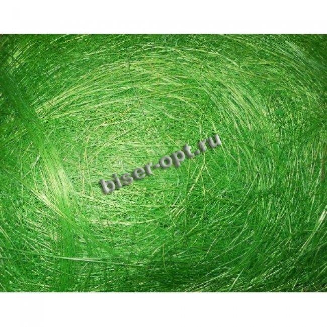 Сизаль - натуральное волокно (100гр) цвет:А002-зеленый