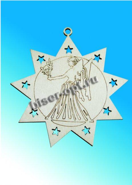 Добрый мастер деревянная заготовка для декупажа №12630 "Знак зодиака "Дева" 8*8см (1шт) цвет:дерево