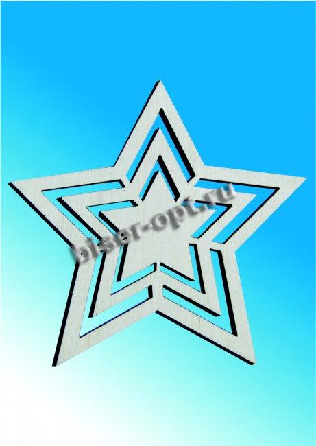 Добрый мастер деревянная заготовка для декупажа №12879 "Звезда" 8см (1шт) цвет:дерево