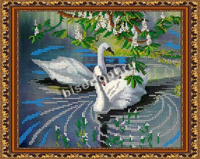 «Диамант» схема с клеевым покрытием для алмазной вышивки ДК-149 «Лебеди» 30,5*24см (1шт) цвет:ДК-149