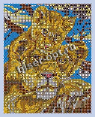 «Светлица» рисунок на ткани для вышивания бисером К-540П «Львы» 24*30см (1шт) цвет:К-540П