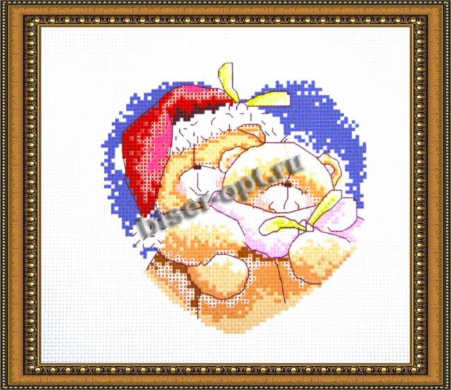 Рисунок на канве для вышивания крестом Д-030 "Медвежата" 23*20 (1шт) цвет:Д-030