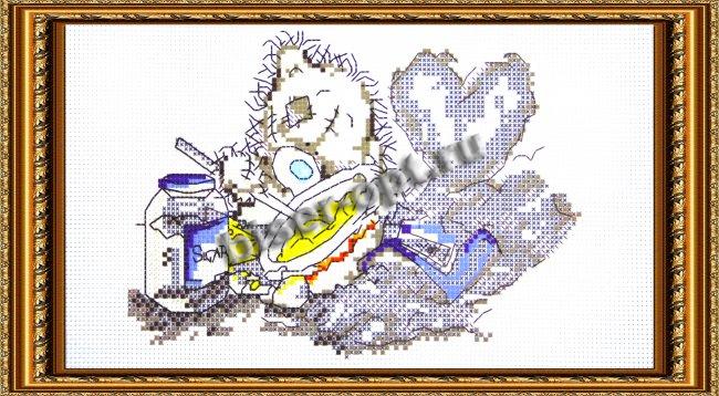 Рисунок на канве для вышивания крестом Д-036 Мишутка" 25*17 (1шт) цвет:Д-036