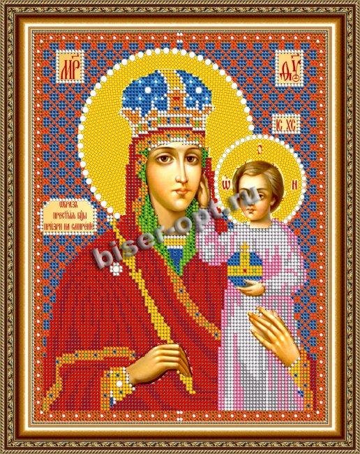 «Светлица» рисунок на ткани для вышивания бисером со стразами 400 «Прсв.Бца Призри на смирение» 19*24см(1шт) цвет:400