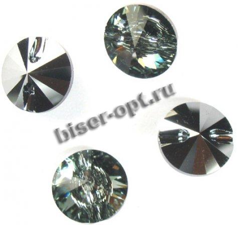 Пуговица 3015 14мм M-Foiled (1шт) цвет:215-Black Diamond