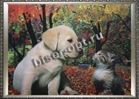 Картина 5D «Верные друзья» (без рамки) 38*28см (1шт) цвет:14104Б